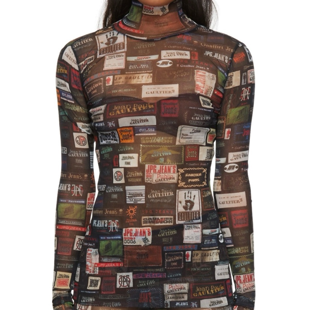 Multi color high neck sheer top